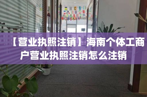 【营业执照注销】海南个体工商户营业执照注销怎么注销